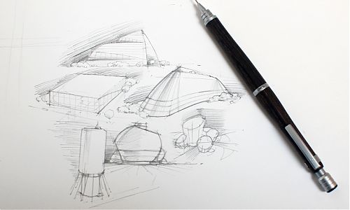 Pilot S20 mechanical pencil architecture sketches