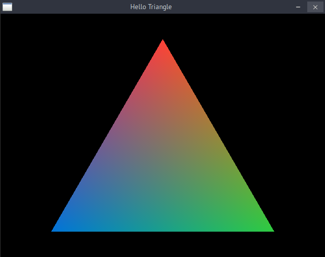 colored triangle on black background using Ruby2D