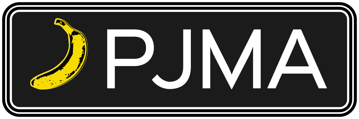 PJMA Personal Justice Martial Art Logo, a banana next to the letters PJMA