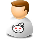 Guy wearing Reddit T-shirt icon
