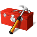Toolbox and hammer icon